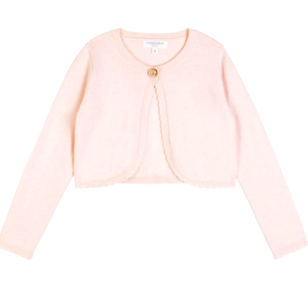 CHARABIA Girls Pink Cardigan